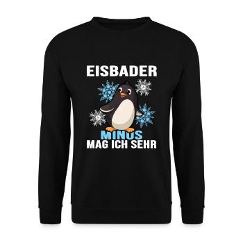 eisbader winterbader eisloch - Unisex Pullover - Schwarz - Vorne - Alina (178cm) & Michal (187cm)