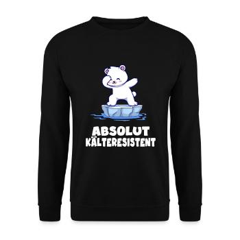 eisbader kälteresistenter eisbär geht eisbaden - Unisex Pullover - Schwarz - Vorne - Alina (178cm) & Michal (187cm)