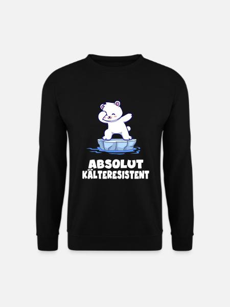 eisbader kälteresistenter eisbär geht eisbaden - Unisex Pullover - Schwarz