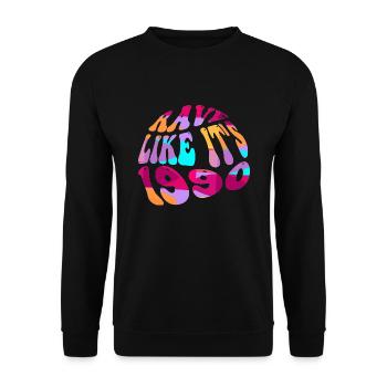 Rave like its 1990 - Unisex Sweatshirt - black - Front - Alina (178cm) & Michal (187cm)