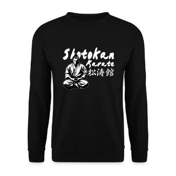 Shotokan Karate Kanji Kimono Dojo Kampfkunst - Unisex Pullover - Schwarz - Vorne - Alina (178cm) & Michal (187cm)