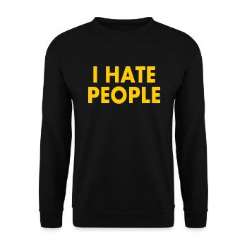 I hate people - Unisex Sweatshirt - black - Front - Alina (178cm) & Michal (187cm)