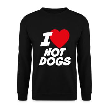 J’adore les hot-dogs - Sweat-shirt Unisexe - noir - Devant - Alina (178cm) & Michal (187cm)