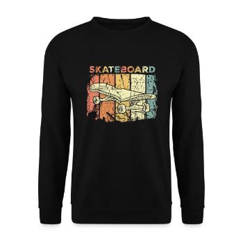 skateboard - Unisex Sweatshirt - black - Front - Alina (178cm) & Michal (187cm)