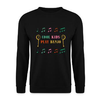 Banjo play banjo player music instrument - Unisex Sweatshirt - black - Front - Alina (178cm) & Michal (187cm)