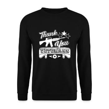 Veteran Thank You Veterans - Unisex Sweatshirt - black - Front - Alina (178cm) & Michal (187cm)