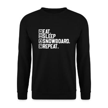 Eat Sleep Snowboard Repeat | Winter sports - Unisex Sweatshirt - black - Front - Alina (178cm) & Michal (187cm)