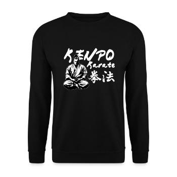 Kenpo Karate Kanji Kimono Dojo Kampfkunst - Unisex Pullover - Schwarz - Vorne - Alina (178cm) & Michal (187cm)