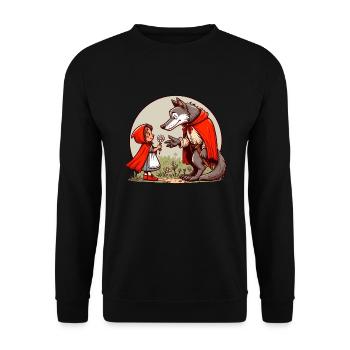 Little Red Riding Hood Fairy Tale Wolf Cute Fairy Tale Character - Unisex Sweatshirt - black - Front - Alina (178cm) & Michal (187cm)