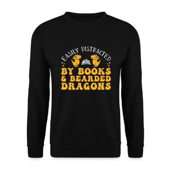 Bartagame Bearded Dragon - Unisex Sweatshirt - black - Front - Alina (178cm) & Michal (187cm)