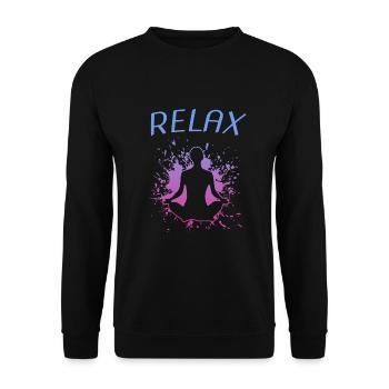 Relax Yoga Namaste - Unisex Pullover - Schwarz - Vorne - Alina (178cm) & Michal (187cm)