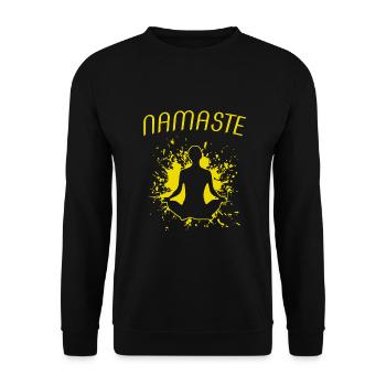 Namaste - Unisex Pullover - Schwarz - Vorne - Alina (178cm) & Michal (187cm)