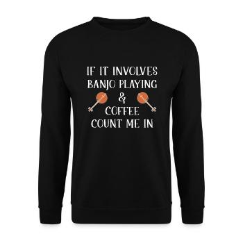 Banjo play banjo player music instrument - Unisex Sweatshirt - black - Front - Alina (178cm) & Michal (187cm)