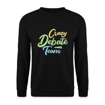 Debattieren Debatte Argumentieren - Unisex Pullover - Schwarz - Vorne - Alina (178cm) & Michal (187cm)