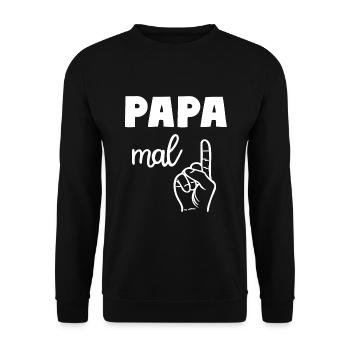 Papa mal Eins Vater - Unisex Pullover - Schwarz - Vorne - Alina (178cm) & Michal (187cm)