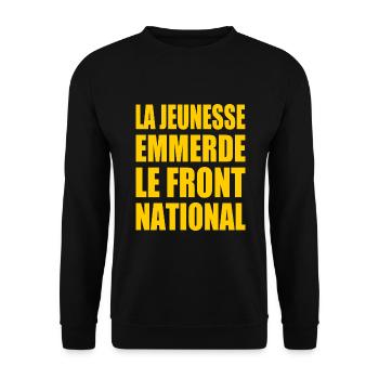 The youth fucks the National Front - Unisex Sweatshirt - black - Front - Alina (178cm) & Michal (187cm)