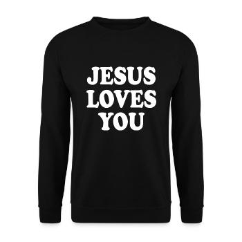Jesus loves you - Sweat-shirt Unisexe - noir - Devant - Alina (178cm) & Michal (187cm)