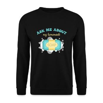 Soap Making Handmade soap - Unisex Sweatshirt - black - Front - Alina (178cm) & Michal (187cm)