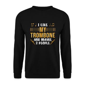 Trombone trombonist - Unisex Sweatshirt - black - Front - Alina (178cm) & Michal (187cm)