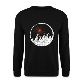 Montagnes Montagne l icône logo soleil - Sweat-shirt Unisexe - noir - Devant - Alina (178cm) & Michal (187cm)