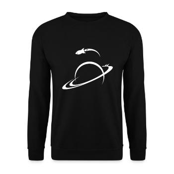 Space Ship Planet Earth Univers de Saturne Shuttle - Sweat-shirt Unisexe - noir - Devant - Alina (178cm) & Michal (187cm)