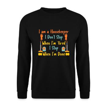 Femme de ménage Ménage - Sweat-shirt Unisexe - noir - Devant - Alina (178cm) & Michal (187cm)
