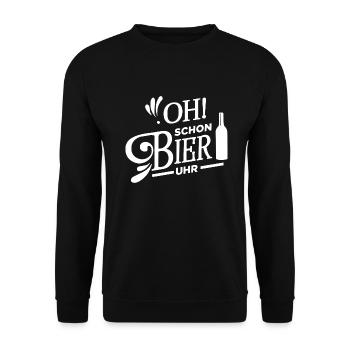 Bier Beer Alkohol Party Saufen JGA Fest - Unisex Pullover - Schwarz - Vorne - Alina (178cm) & Michal (187cm)