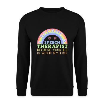 Sprachtherapie Sprachtherapeut - Unisex Pullover - Schwarz - Vorne - Alina (178cm) & Michal (187cm)
