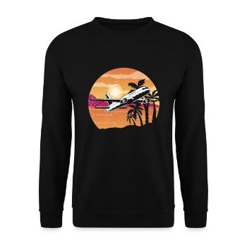 Airplane Retro - Unisex Sweatshirt - black - Front - Alina (178cm) & Michal (187cm)