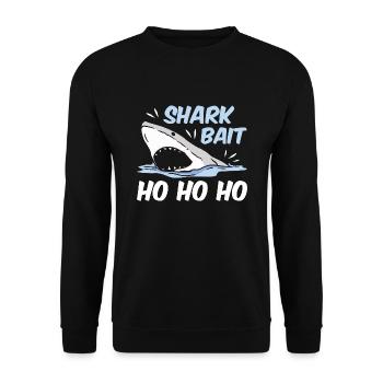 230207 W06 03 Shark Bait Ho Ho Ho - Unisex Pullover - Schwarz - Vorne - Alina (178cm) & Michal (187cm)