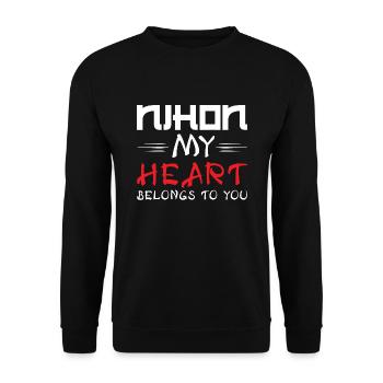 Nihon my heart belongs to you - Unisex Sweatshirt - black - Front - Alina (178cm) & Michal (187cm)