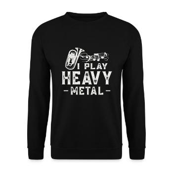 Euphonium Ich spiele Heavy Metal Blasinstrument - Unisex Pullover - Schwarz - Vorne - Alina (178cm) & Michal (187cm)