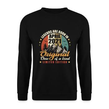 Original legends were born in April 2021 - Unisex Sweatshirt - black - Front - Alina (178cm) & Michal (187cm)