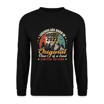 Original Captions were born in August 2022 - Unisex Sweatshirt - black - Front - Alina (178cm) & Michal (187cm)