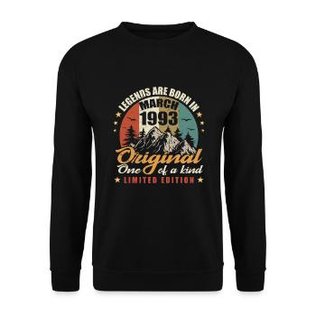 Original Legends Are Born In March 1993 - LE 🎉 - Sweat-shirt Unisexe - noir - Devant - Alina (178cm) & Michal (187cm)
