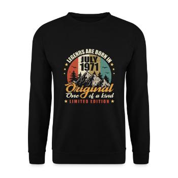 Original legends were born in July 1971 - Unisex Sweatshirt - black - Front - Alina (178cm) & Michal (187cm)