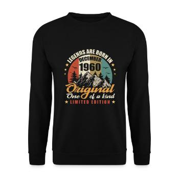 Legends wurden im Dezember 1960 geboren, das Original 1960 - Unisex Pullover - Schwarz - Vorne - Alina (178cm) & Michal (187cm)