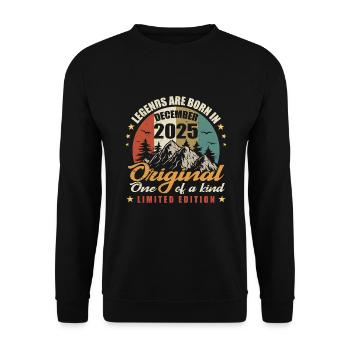 Legends Are Born In December 2025, Original 2025 - Unisex Sweatshirt - black - Front - Alina (178cm) & Michal (187cm)