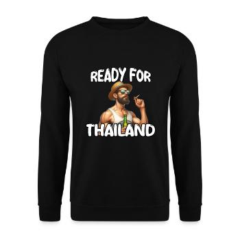 Prêt pour les vacances en Thaïlande 2024 - Sweat-shirt Unisexe - noir - Devant - Alina (178cm) & Michal (187cm)