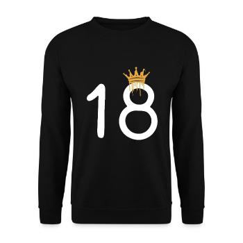 18 - Unisex Pullover - Schwarz - Vorne - Alina (178cm) & Michal (187cm)