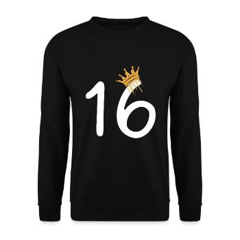 16 - Unisex Sweatshirt - black - Front - Alina (178cm) & Michal (187cm)