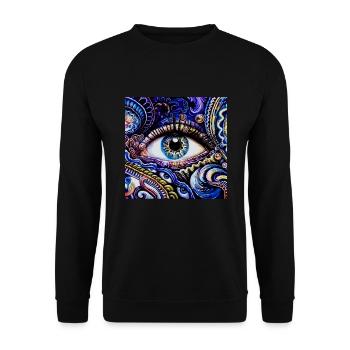Drittes Augenerwachen - Unisex Pullover - Schwarz - Vorne - Alina (178cm) & Michal (187cm)