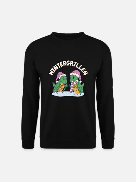Wintergrillen Grillen Weihnachten - Unisex Pullover - Schwarz