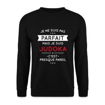 Je ne suis pas parfait mais je suis judoka - Sweat-shirt Unisexe - noir - Devant - Alina (178cm) & Michal (187cm)