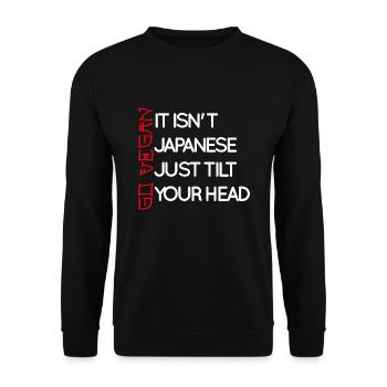 Go Vegan It Isn't Japanese Just Tilt Your Head - Unisex Pullover - Schwarz - Vorne - Alina (178cm) & Michal (187cm)
