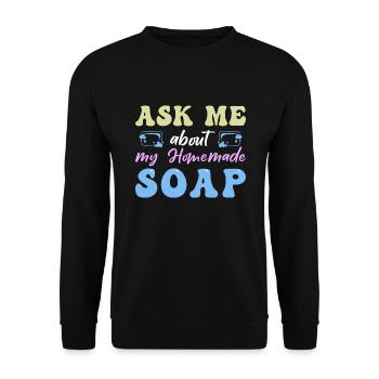 Soap Making Handmade soap - Unisex Sweatshirt - black - Front - Alina (178cm) & Michal (187cm)