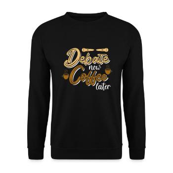 Debattieren Debatte Argumentieren - Unisex Pullover - Schwarz - Vorne - Alina (178cm) & Michal (187cm)