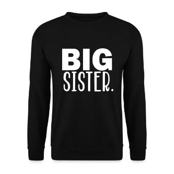 große Schwester - Unisex Pullover - Schwarz - Vorne - Alina (178cm) & Michal (187cm)