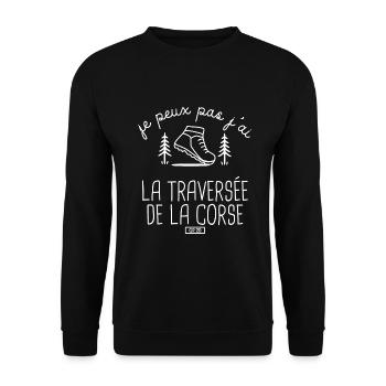 Randonnée Corse GR20 randonneur randonneur Marcher - Sweat-shirt Unisexe - noir - Devant - Alina (178cm) & Michal (187cm)