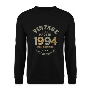 Jahrgang 1994 Jahrgang 1994 Geburtstag - Unisex Pullover - Schwarz - Vorne - Alina (178cm) & Michal (187cm)